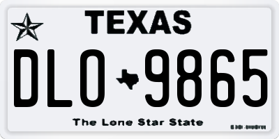 TX license plate DLO9865