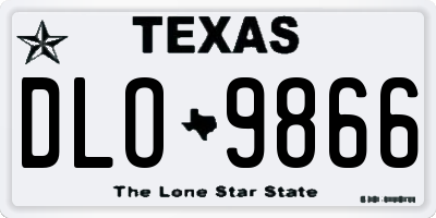 TX license plate DLO9866
