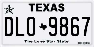TX license plate DLO9867