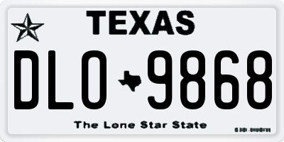 TX license plate DLO9868