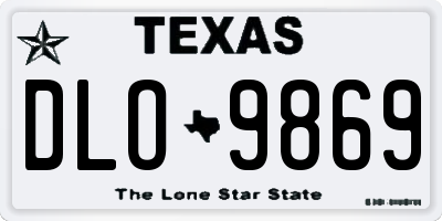 TX license plate DLO9869