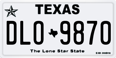 TX license plate DLO9870