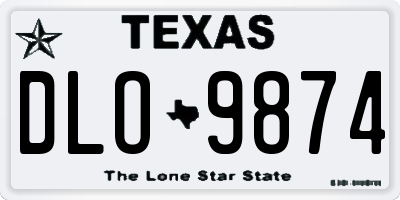 TX license plate DLO9874