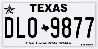 TX license plate DLO9877