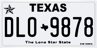 TX license plate DLO9878