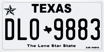 TX license plate DLO9883
