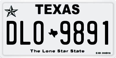 TX license plate DLO9891