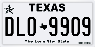 TX license plate DLO9909