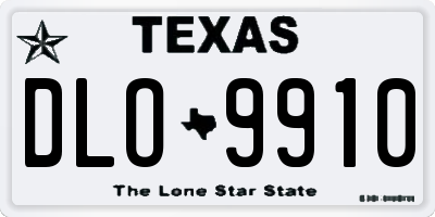 TX license plate DLO9910