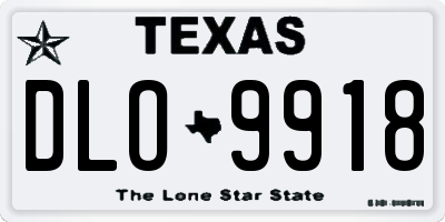 TX license plate DLO9918