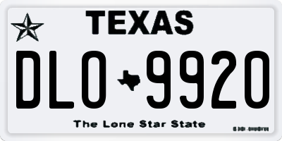 TX license plate DLO9920