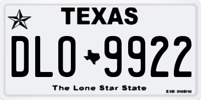 TX license plate DLO9922
