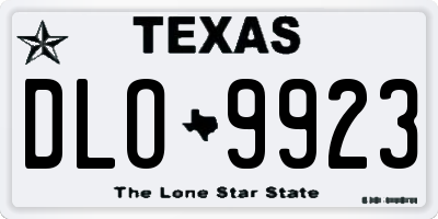 TX license plate DLO9923