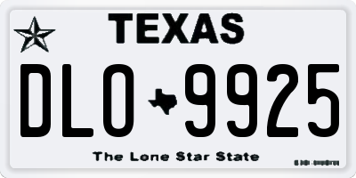 TX license plate DLO9925