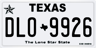 TX license plate DLO9926