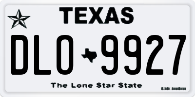 TX license plate DLO9927
