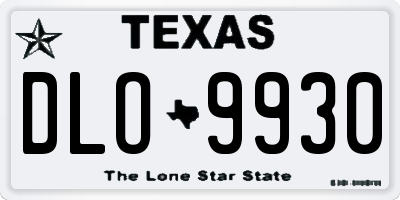 TX license plate DLO9930