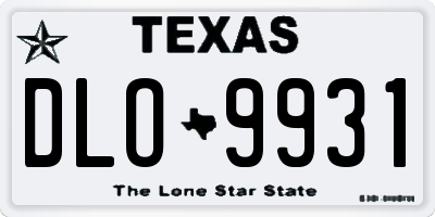 TX license plate DLO9931
