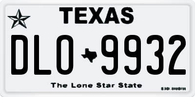 TX license plate DLO9932