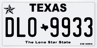TX license plate DLO9933