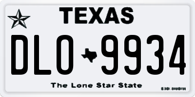 TX license plate DLO9934