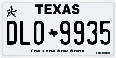 TX license plate DLO9935