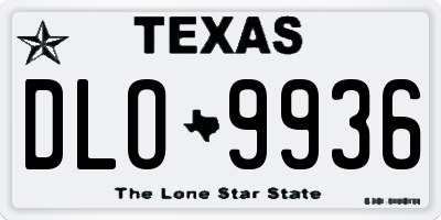 TX license plate DLO9936