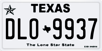TX license plate DLO9937