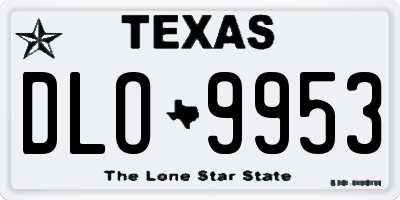 TX license plate DLO9953