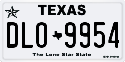TX license plate DLO9954