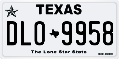 TX license plate DLO9958