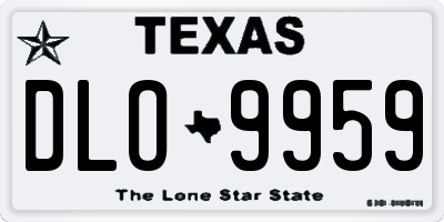 TX license plate DLO9959