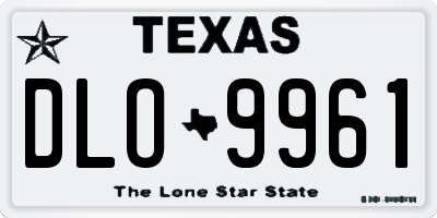 TX license plate DLO9961