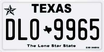 TX license plate DLO9965