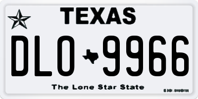 TX license plate DLO9966