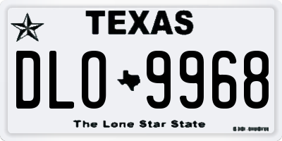 TX license plate DLO9968