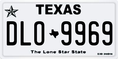 TX license plate DLO9969