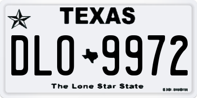 TX license plate DLO9972