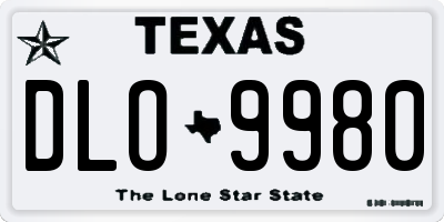 TX license plate DLO9980