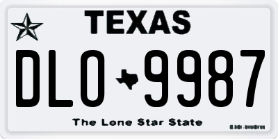 TX license plate DLO9987