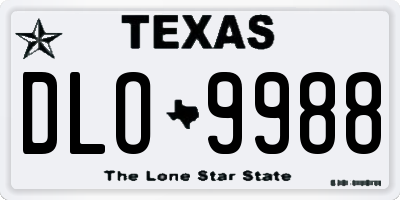 TX license plate DLO9988