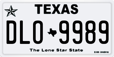 TX license plate DLO9989