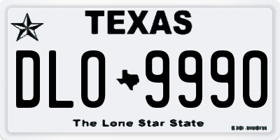 TX license plate DLO9990