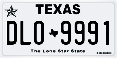 TX license plate DLO9991