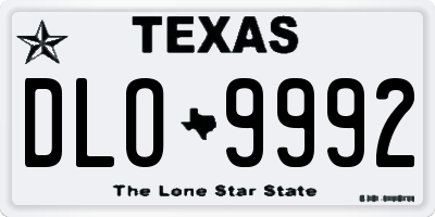 TX license plate DLO9992