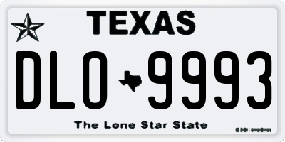 TX license plate DLO9993