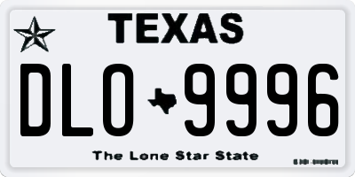 TX license plate DLO9996