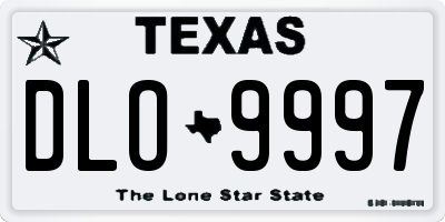 TX license plate DLO9997