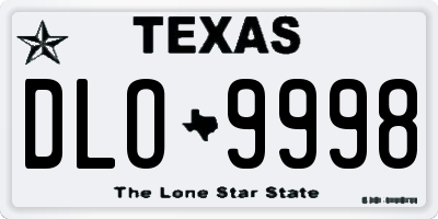 TX license plate DLO9998