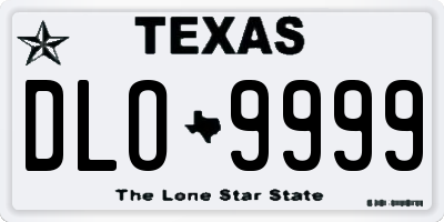 TX license plate DLO9999